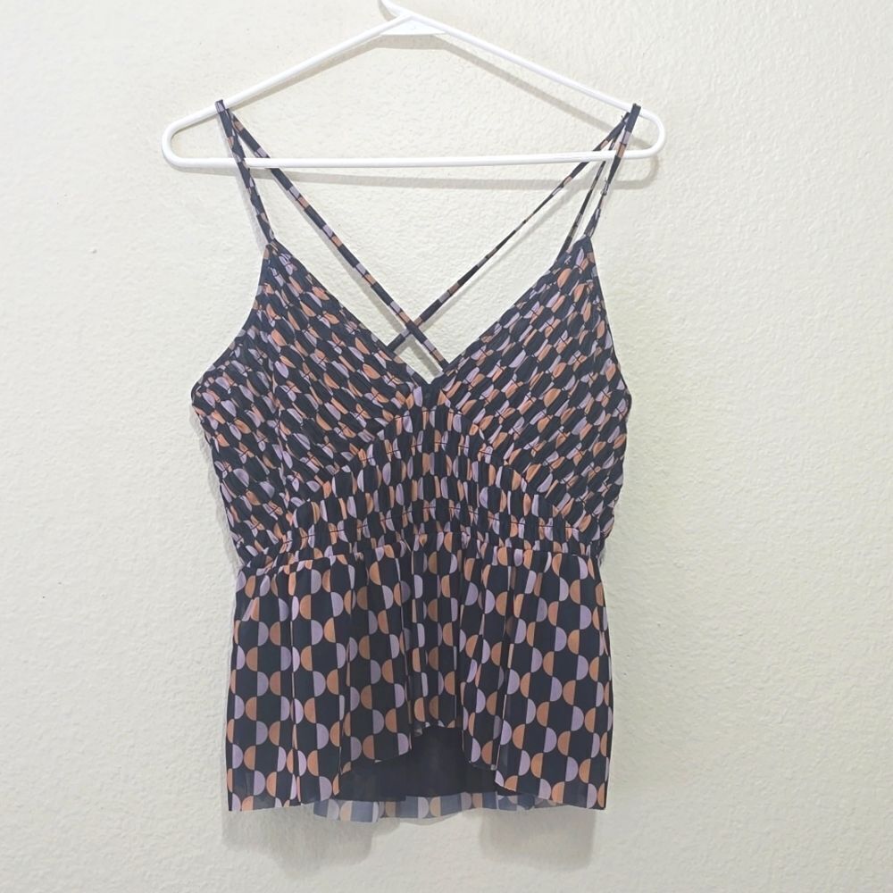 ANTHROPOLOGY‎ Y2k  Mixed Pattern cami Top - Size M